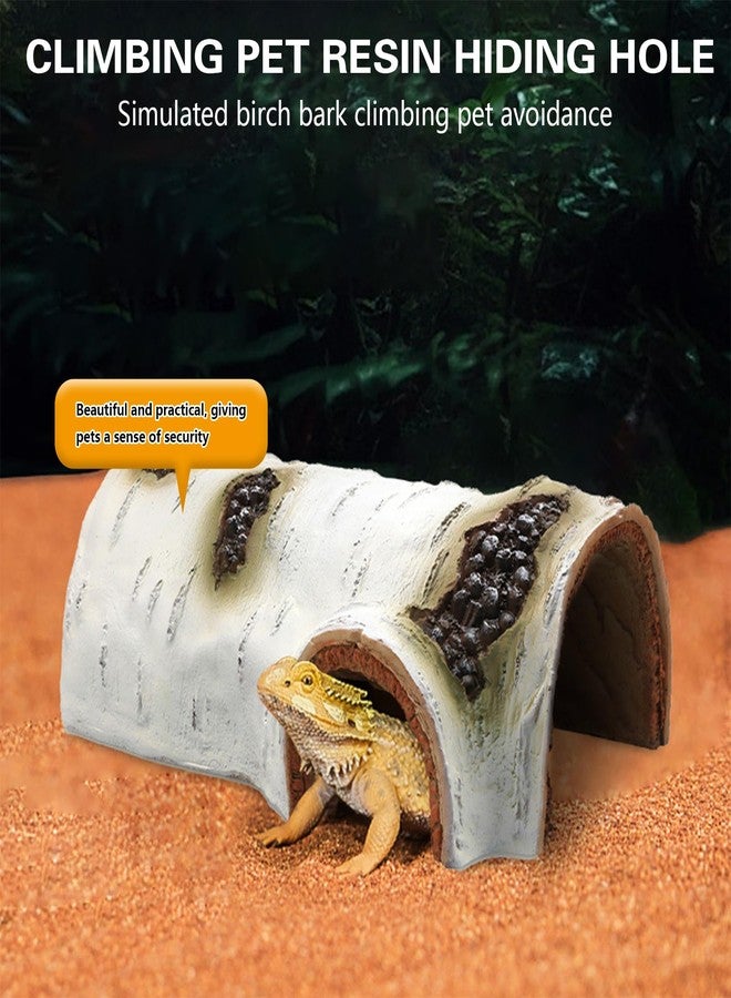 DINTSTYLE Reptile Hideout for Terrariums,Aquarium Resin Bark Terrarium Decor,Bearded Dragon Cave,Hermit Crab Shelter,Leopard Gecko Hiding Spot,Tarantula Decor,Large Iguana Tank Accessories,Hamster Hides(S) - Image 3